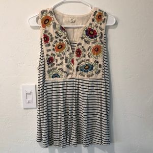 Anthropology embroidered tank top